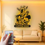 Insegna LED personalizzata per fattoria di capre | Arte murale in metallo personalizzata per agricoltori | Arredo rustico per casa di campagna e ranch