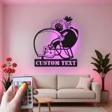 Custom Football Helmet LED Sign | Personalized Metal Wall Art for Game Room | Sports Fan Gift | Man Cave Decor