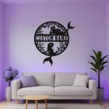 Personalisierte Meerjungfrau LED-Schild | Benutzerdefinierte Metall-Wandkunst | Ozean-Fantasie Kinderzimmerdekoration | Geschenk für Mädchenzimmer