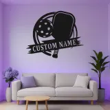 Personalized Pickleball LED Sign | Custom Name Metal Wall Art | Game Room Decor for Player | Sports Club Light