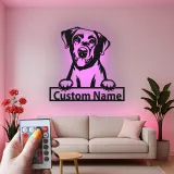 Custom Dog Led Light Metal Wall Art Personalized Pet Lover Gift Living Room Decor for Dog Moms 1