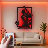 Enseigne LED personnalisée pour joueuse de softball | Décoration murale en métal avec prénom | Cadeau pour athlète