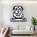 Décoration murale en métal LED personnalisée pour chien Terrier - Cadeau pour les propriétaires d'animaux