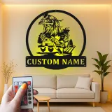 Custom Farmhouse Chicken Led Light Metal Wall Art Personalized Gift for Farmers Rustic Kitchen or Barn Decor