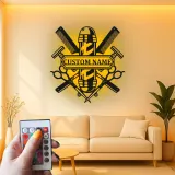 Insegna in metallo LED per Barber Shop Personalizzata Regalo per Barbieri Decorazione per Salone per Parrucchieri