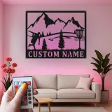 Insegna in metallo LED a forma di disc golf personalizzata - Regalo per appassionati di disc golf, decorazione per sala giochi o esterni