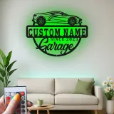 Cartel de metal LED de coche deportivo personalizado, regalo para entusiastas de coches, decoración de garaje