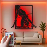 Décoration murale en métal personnalisée pour sprinteuse | Plaque coureuse personnalisée avec lumière LED | Cadeau pour athlète, coach d’athlétisme