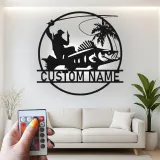 Personalized Fisherman Light | Custom LED Metal Sign for Anglers | Lake House & Man Cave Wall Art Decor