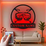 Personalized Ski Goggles Sign | Custom Metal Wall Art with LED | Ski Lodge & Cabin Decor | Gift for Skier