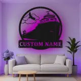 Personalisierte LED-Licht-Metall-Wandkunst mit Leuchtturm – Nautisches Geschenk und Küstendekoration 2