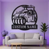 Señal LED de rodillo de carretera | Arte de vehículo de construcción personalizado | Regalo personalizado para operador | Decoración de equipo pesado