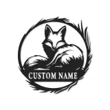 Enseigne renard LED en métal sur mesure | Décoration murale faune personnalisée | Décor rustique avec prénom pour chalet ou maison | Cadeau pour amoureux de la nature