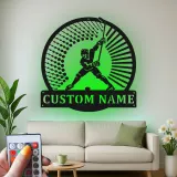 Personalized Hockey Player Sign | LED Metal Wall Art | Custom Name Decor for Game Room | Gift for Athlete
