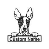 Décoration murale en métal personnalisée avec Doberman Pinscher et rétroéclairage LED - Cadeau pour les amoureux des chiens