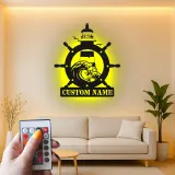 Cartel de metal de faro personalizado | Arte náutico LED personalizado | Decoración para casa de playa y salón