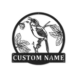 Personalisiertes LED-beleuchtetes Metall-Wandkunst mit Vogel und Zweig – Geschenk für Naturfreunde, Garten- oder Terrassendekor