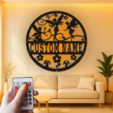 Cartel de metal LED personalizado de jardín de hadas regalo para niños decoración mágica de guardería