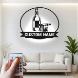 Cartel de metal LED de bar personalizado, regalo para entusiastas de bares en casa, decoración para man cave