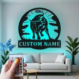 Personalisiertes Bull LED Licht Metallschild Rustikale Ranch Deko Geschenk für die Wand