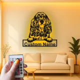 Custom Cocker Spaniel Led Light Metal Wall Art Personalized Dog Lover Gift Living Room Pet Decor 6