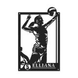Insegna in metallo personalizzata con luce LED per giocatore di pallavolo - Regalo per atleti e decorazione per stanza sportiva