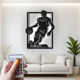 Custom Basketball Player Led Light Metal Wall Art Personalized Sports Gift for Athletes Game Room Decor