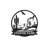 Custom Desert Landscape Led Light Metal Wall Art Personalized Southwest Decor Gift Living Room Western Style