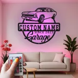 Insegna in metallo LED personalizzata per auto classiche regalo per appassionati di auto decorazione per garage 4