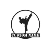 Personalized Karate Metal Sign | LED Backlit Martial Arts Wall Art | Custom Dojo Decor & Fighter Gift