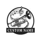 Custom Trumpet Led Light Metal Wall Art Personalized Musician Gift Music Room Decor for Brass Instrument Lovers