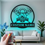 Personalized Firefighter LED Sign | Custom Metal Wall Art for Fire Station | Fireman Retirement Gift