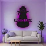 Custom Angel Bell Led Light Metal Wall Art Personalized Holiday Gift Christmas Home Decor