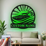 Cartel de metal personalizado con luz LED de yate, regalo de navegación personalizado para él, decoración náutica para man cave