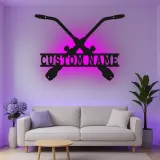 Insegna in metallo LED per manubri di moto personalizzata regalo per lui decorazione per garage o man cave