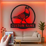 Personalized Pigeon LED Sign | Custom Metal Bird Wall Art | Realistic Silhouette Home Decor for Bird Lovers