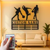 Custom Bowling Player Led Light Metal Wall Art Personalized Gift for Bowlers Game Room Sports Decor 2