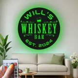 Cartel de metal personalizado con luz LED para bar de whisky, regalo personalizado para amantes del whisky, decoración de bar en casa