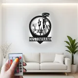 Panneau géomètre-topographe personnalisé | Décoration murale en métal LED | Décor de bureau pour ingénieur civil | Cadeau de topographie avec nom