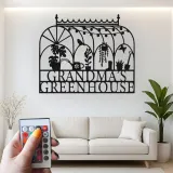 Insegna in metallo per serra personalizzata | Regalo LED per giardiniera per nonna | Arte da parete personalizzata per amanti delle piante | Arredo farmhouse moderno