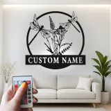 Insegna in metallo personalizzata con lucciole e fiori selvatici LED per amanti della natura, regalo per camera da letto o soggiorno
