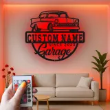 Insegna in metallo LED personalizzata per auto classiche regalo per appassionati di auto decorazione per garage 3