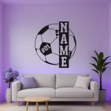 Cartel de metal personalizado de fútbol | Arte mural de metal LED | Número de jugador personalizado | Decoración de habitación de niño y regalo para atleta