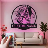 Personalisierte Boombox LED Licht Metall Wandkunst für Musikliebhaber