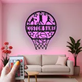 Insegna in metallo LED personalizzata per canestro da basket - Regalo sportivo per appassionati di basket e decorazione per sala giochi