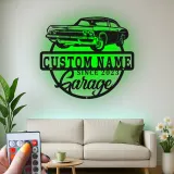 Personalisierte LED-Schild für klassische Autos | Individuelle Metall-Wandkunst für die Garage | Vintage Auto-Dekor Geschenk