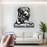 Cartel de metal personalizado con luz LED de mastín, regalo para amantes de los perros, decoración de sala de estar