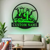 Cartel de metal de cabra personalizado con LED | Decoración mural farmhouse personalizada | Decoración rústica de granero y regalo para amantes de las cabras