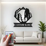 Cartel de metal personalizado de senderismo con LED | Decoración de montaña personalizada | Letrero regalo para amantes del aire libre