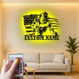 Insegna in metallo LED personalizzata con bandiera americana per saldatori, regalo personale per saldatori, decorazione per garage o laboratorio